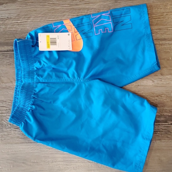 NIKE B BLOCK LOGO 8IN SWIM TRUNKS Size Small - Picture 4 of 5